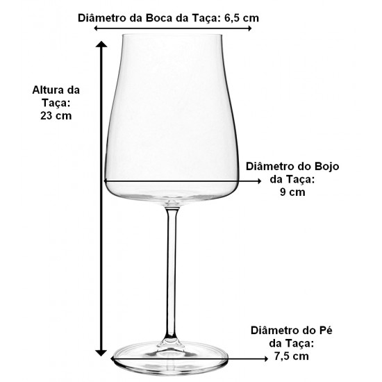 Jogo 6 Taças 400ml Alex em Cristal Ecológico Bohemia